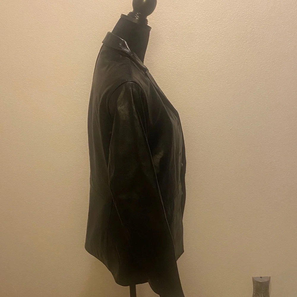 GAP Black Leather Outerwear - Picture 2 of 5